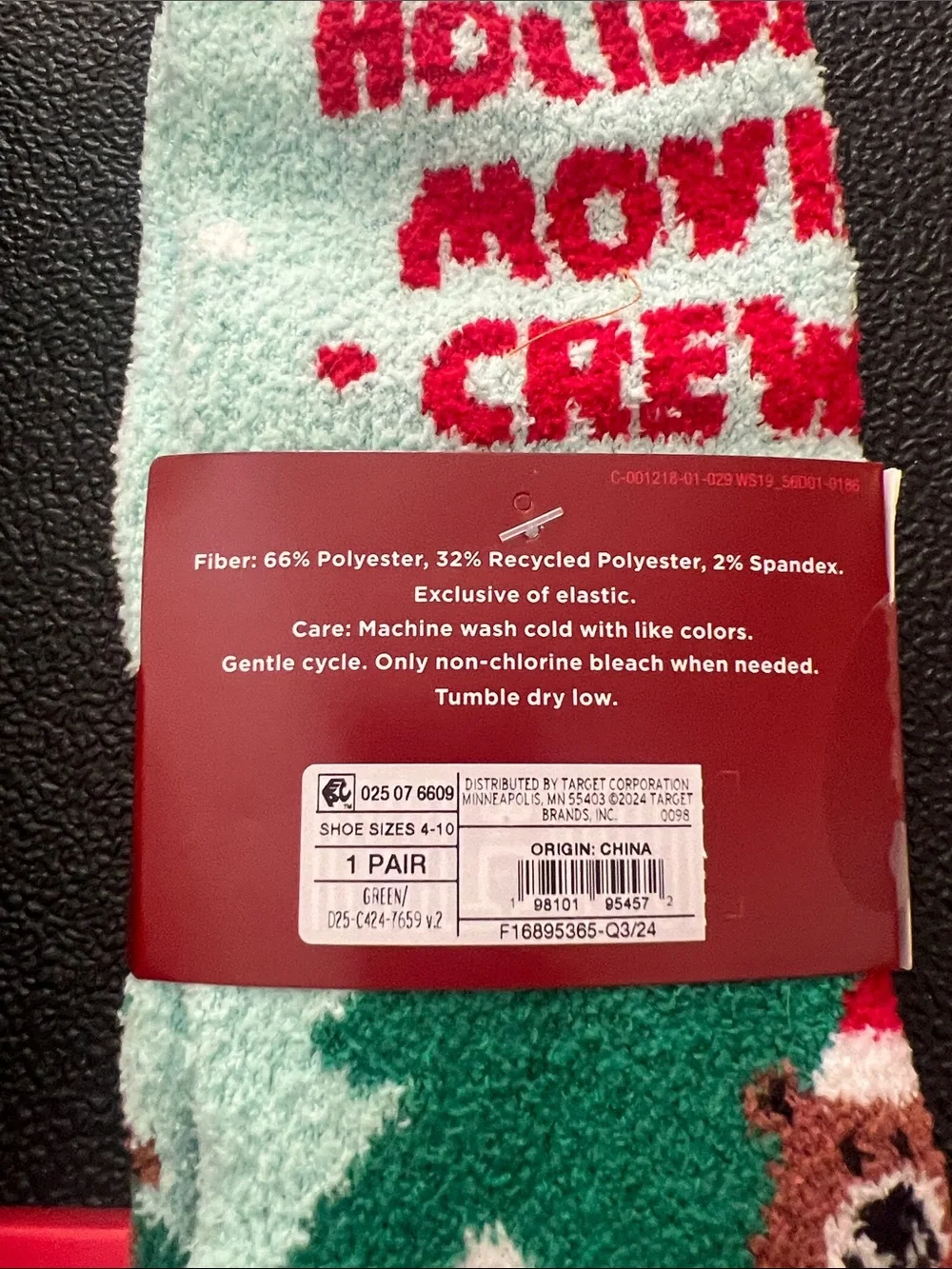 Wondershop Holiday Crew Socks in Mint, Red, Brown & Black &  ankle holiday socks